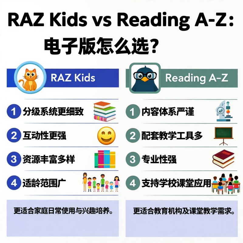 RAZ Kids vs Reading A-Z:电子版怎么选? RAZ Kids vs Reading A-Z:电子版怎么选?